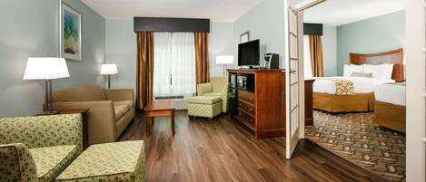 1 bedroom, desk, blackout drapes, iron/ironing board