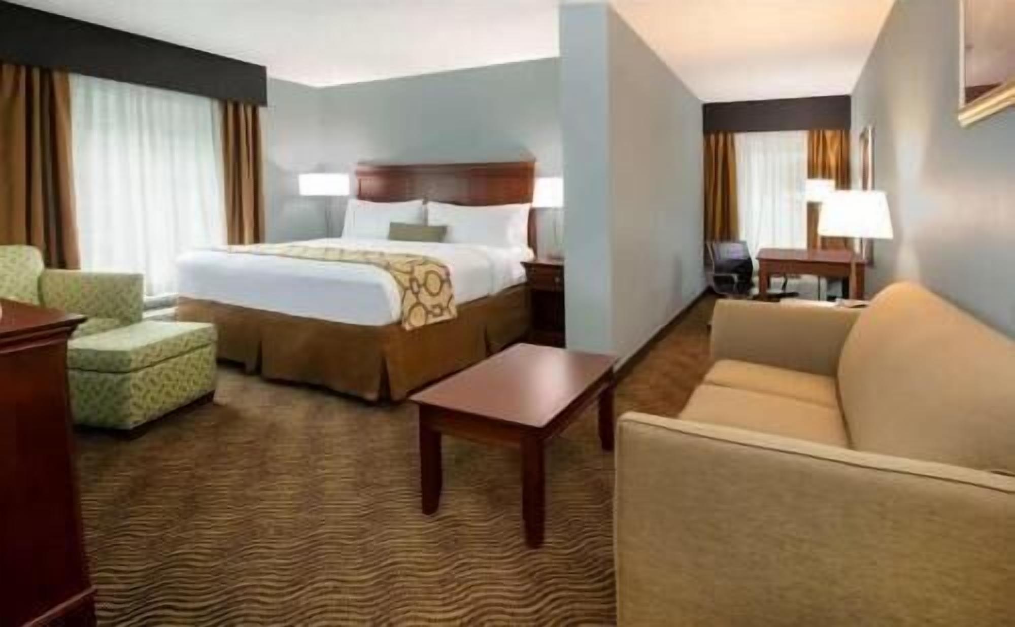 1 bedroom, desk, blackout drapes, iron/ironing board