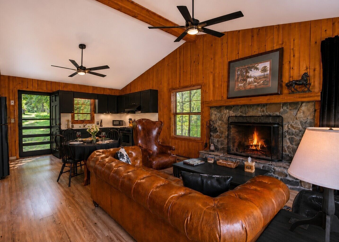Superior Cabin, 2 Bedrooms, Hot Tub, Park View (Hemlock) | Private kitchen | Coffee/tea maker, fridge, microwave, oven
