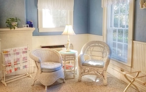 The Wicker Room | Individually decorated, individually furnished, desk, iron/ironing board