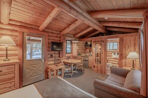 Cabin - , 1 Queen Bed with Sofabed | Living area | Flat-screen TV - Cowboy Village Resort (Jackson)