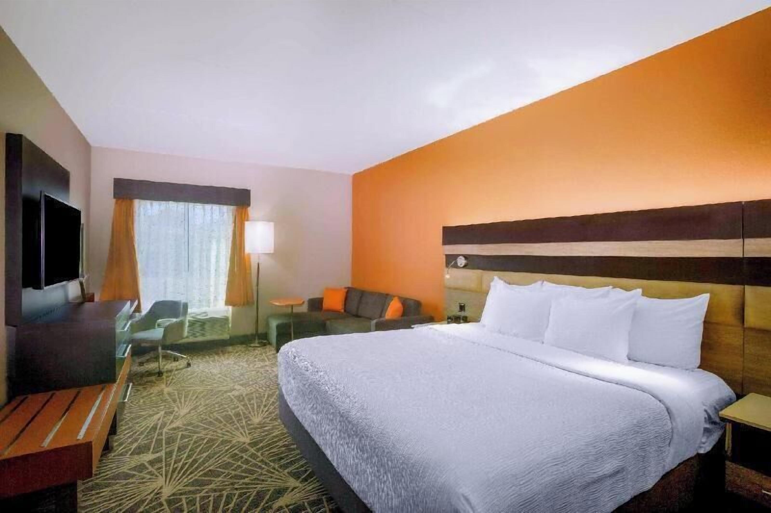 Pillowtop beds, laptop workspace, blackout drapes, iron/ironing board