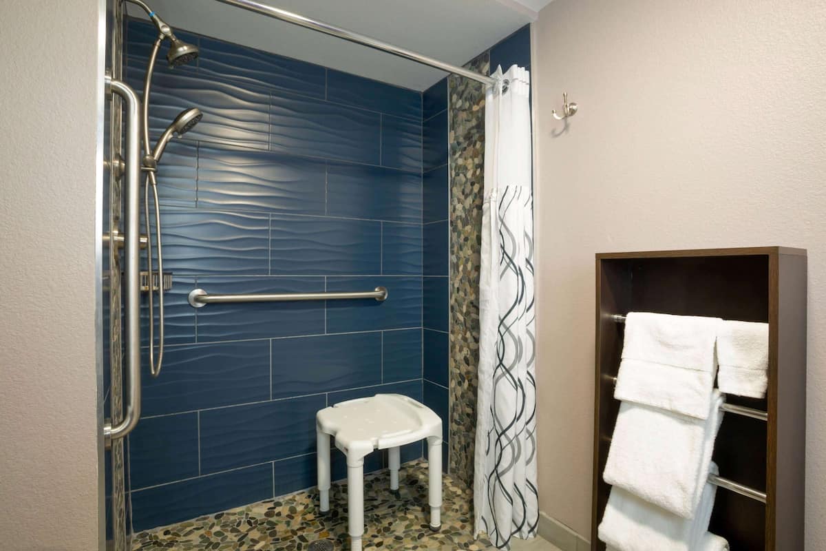 studio suite, 1 king bed, accessible, non smoking (mobility) | bathroom shower
