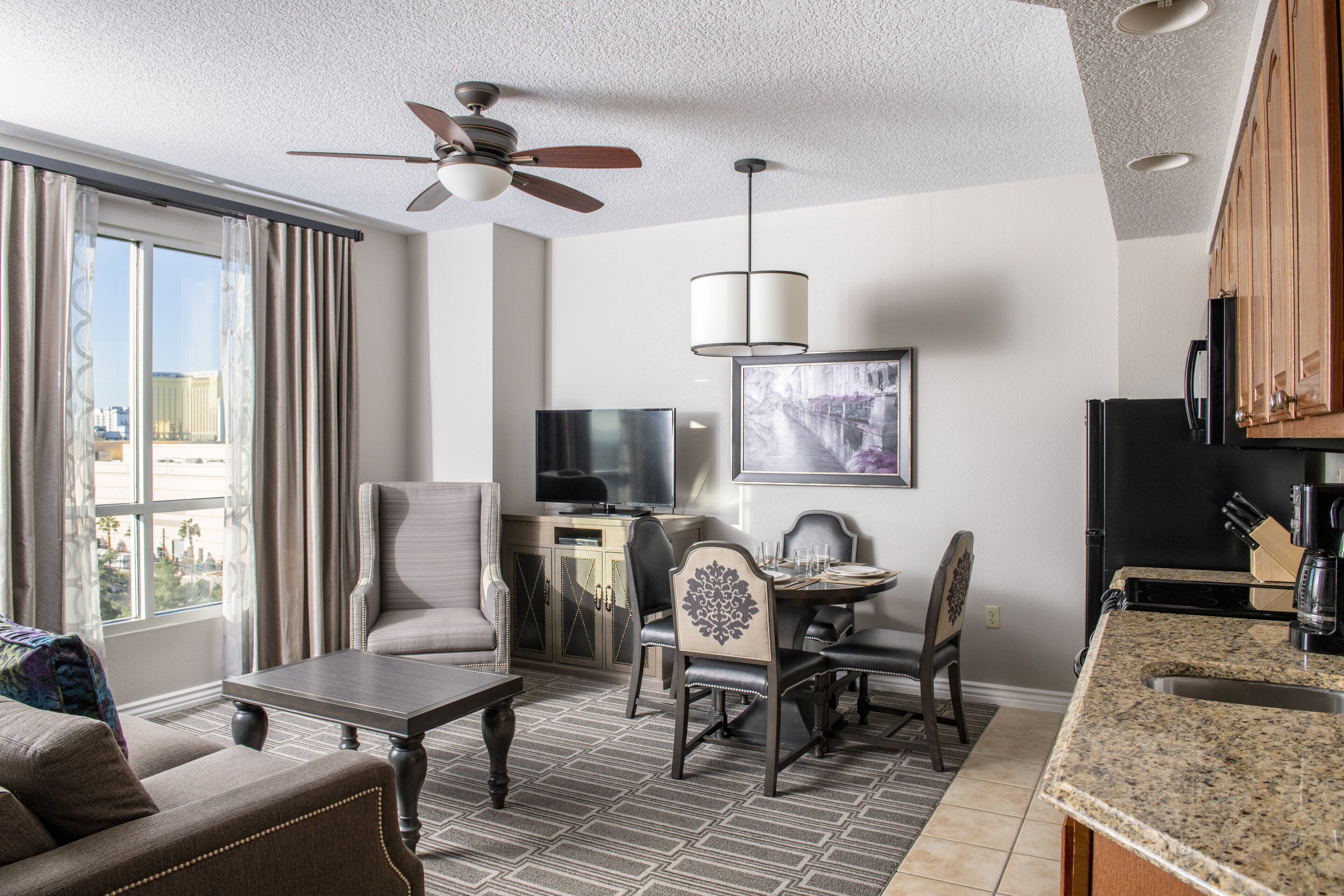 standard suite, 1 king bed with sofa bed, kitchenette | 1 bedroom, premium bedding, in-room safe, iron/ironing board