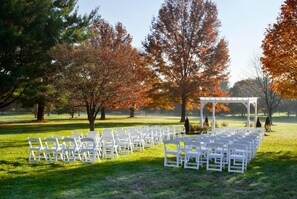 Outdoor banquet area
