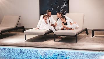 Indoor pool, sun loungers, lifeguards on site