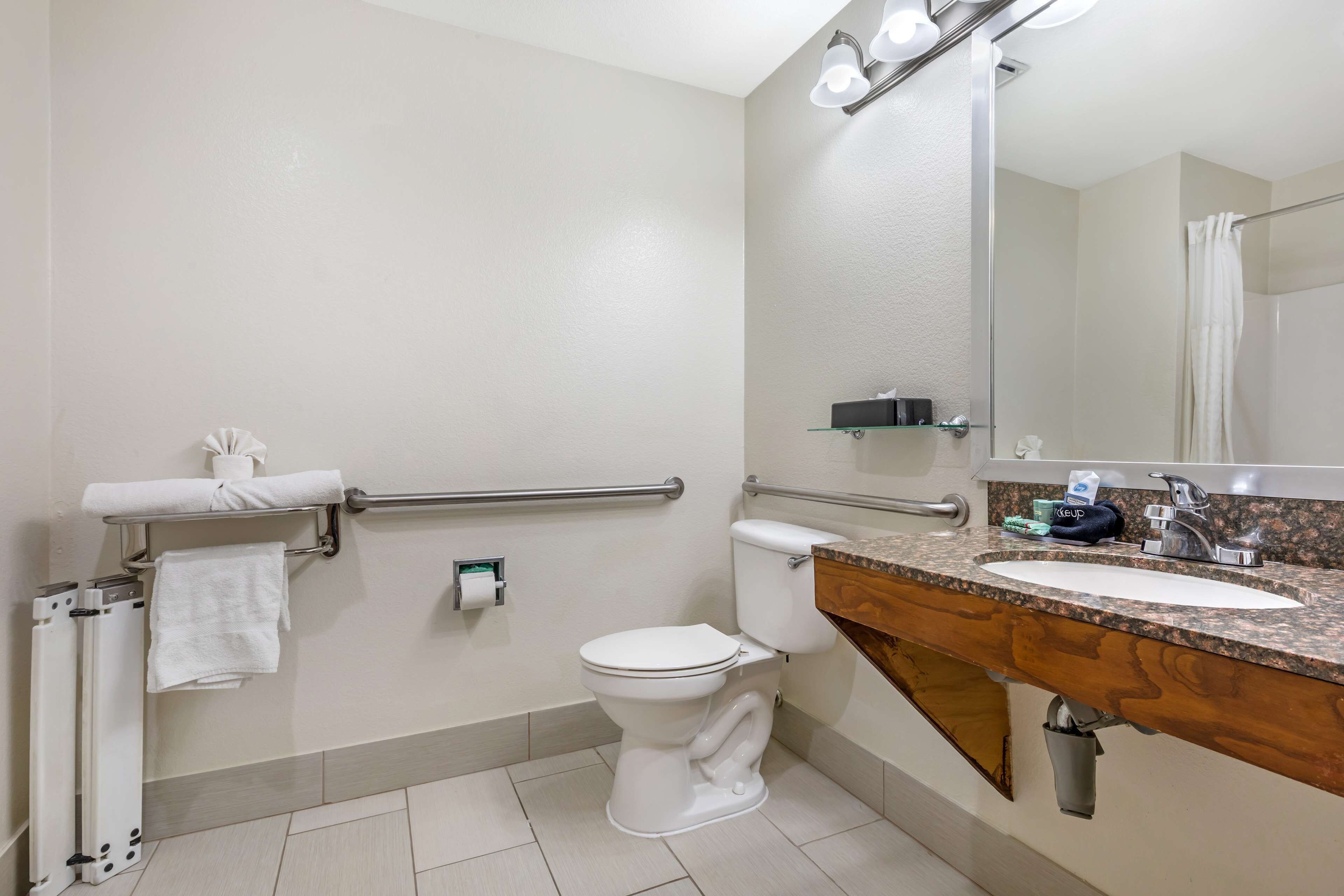 standard room, multiple beds, accessible, refrigerator & microwave (refrigerator & microwave) | bathroom | combined shower/bathtub, deep-soaking bathtub, hydromassage showerhead