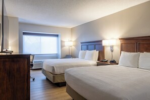 Desk, blackout curtains, iron/ironing board, free cots/infant beds