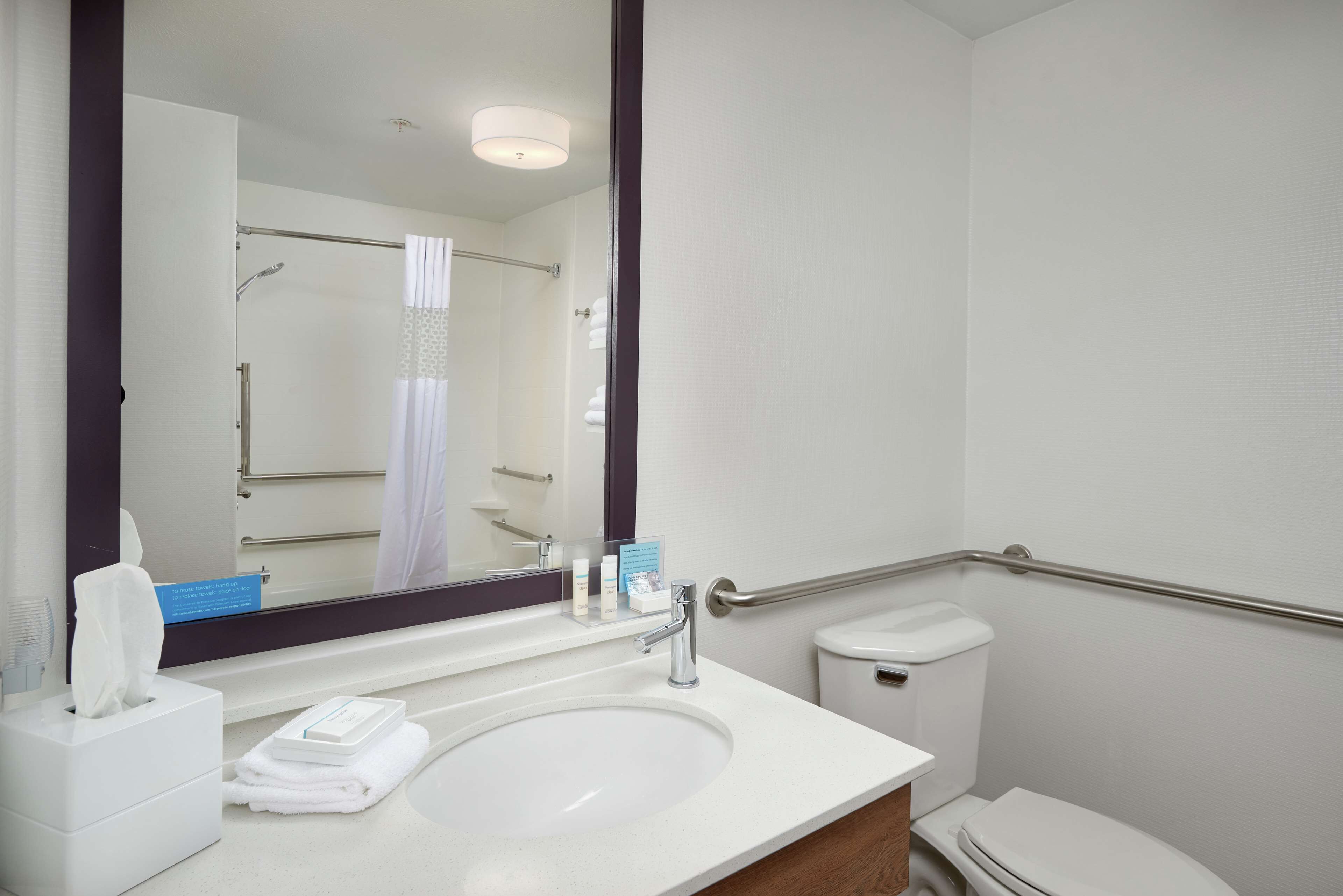 free toiletries, hair dryer, towels