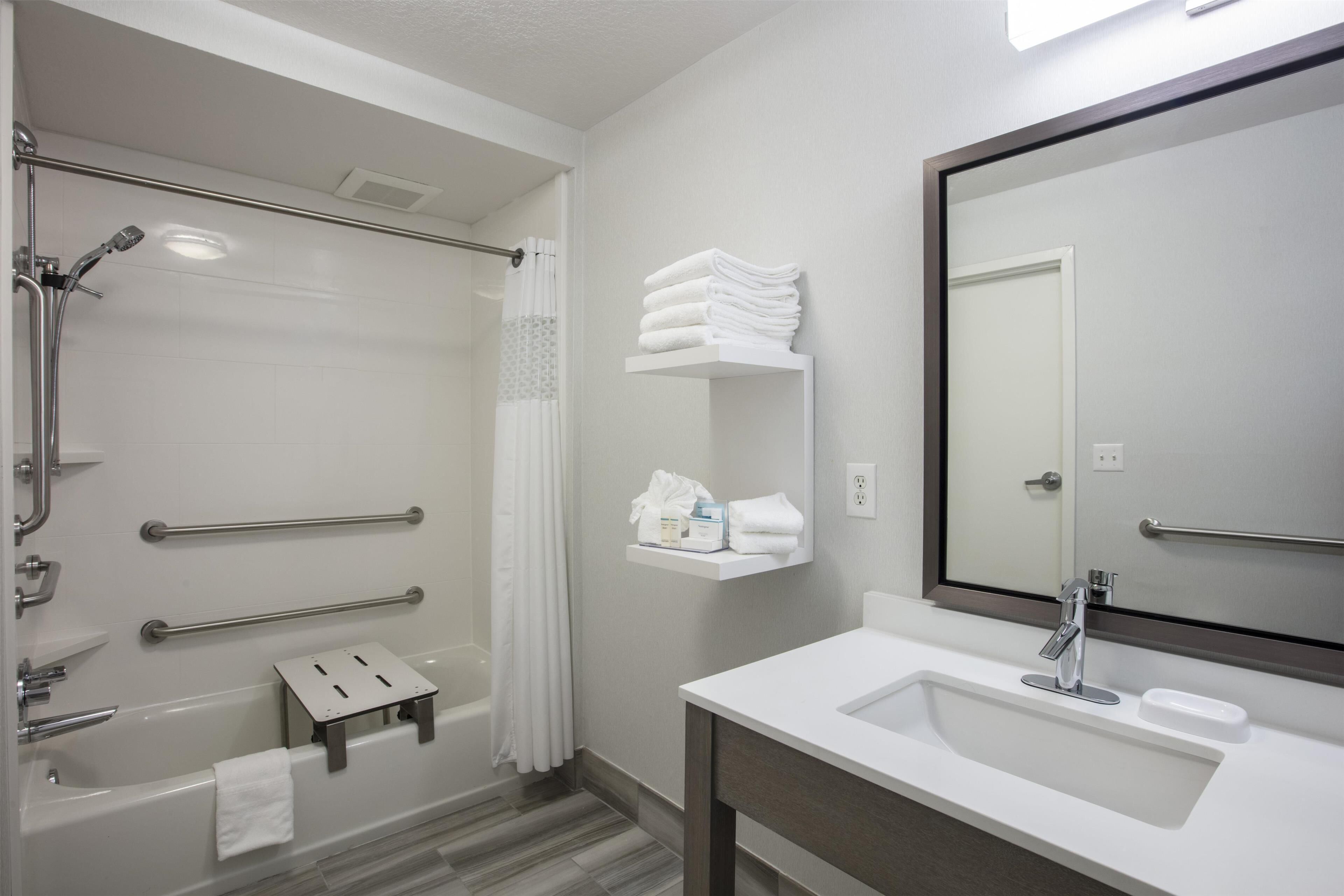 free toiletries, hair dryer, towels