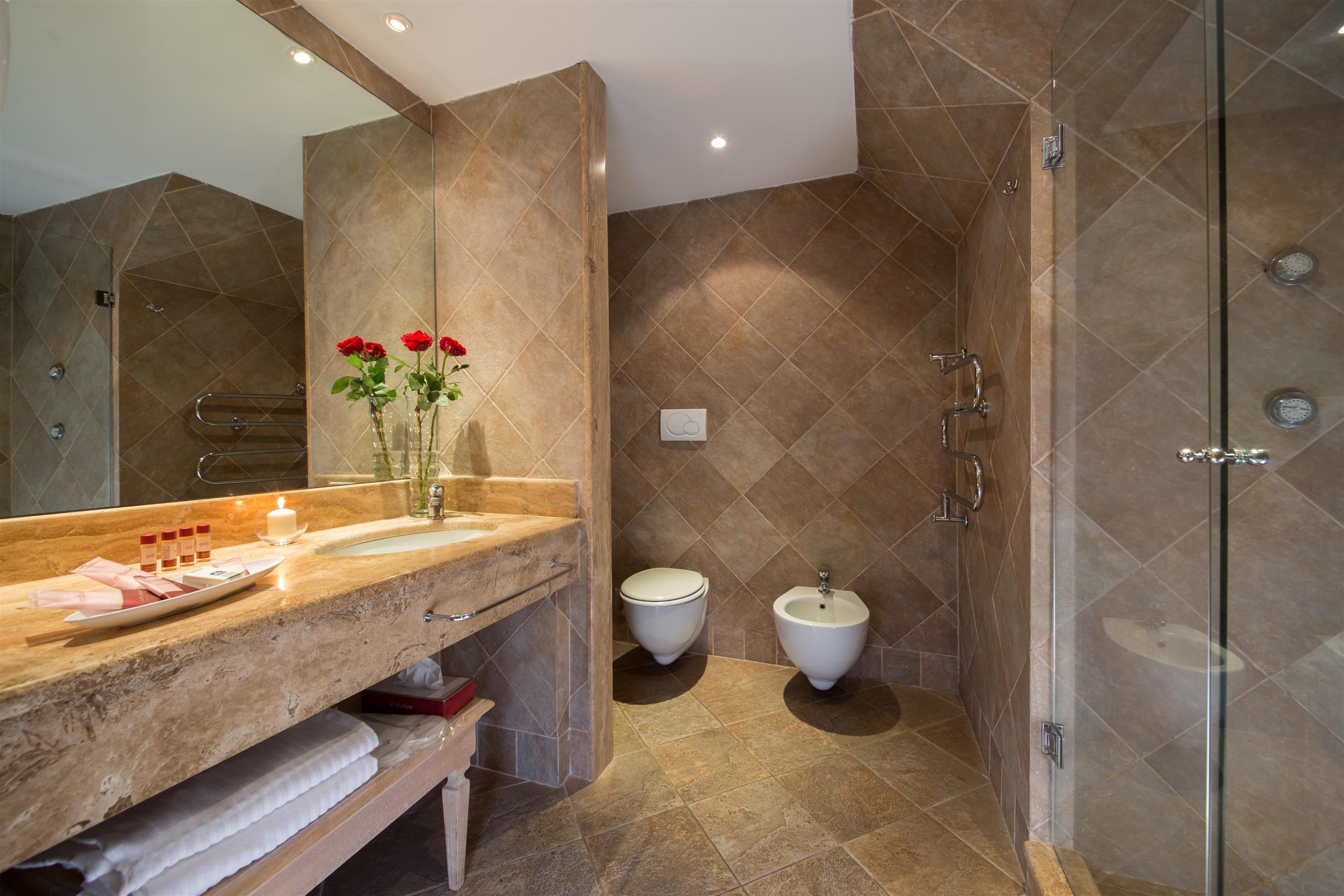 suite, 1 king bed (living room;larger room;with sofabed) | bathroom | hydromassage showerhead, free toiletries, hair dryer, bidet