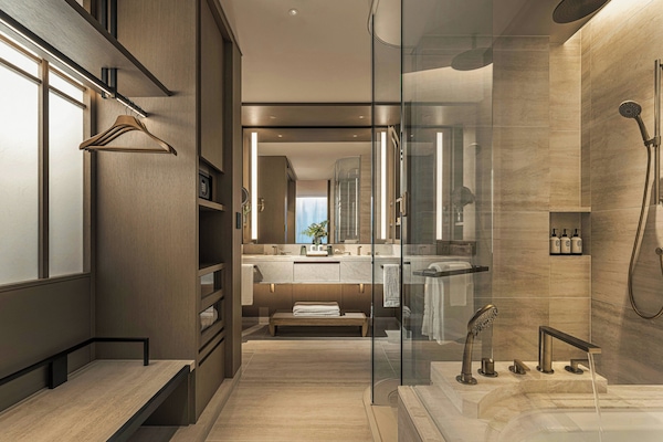 Room (Eki) | Bathroom | Separate tub and shower, deep soaking tub, rainfall showerhead
