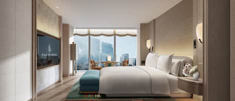 Hypo-allergenic bedding, down comforters, minibar, in-room safe