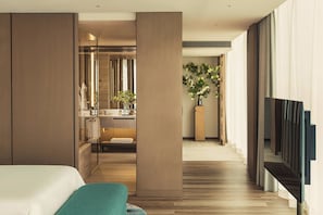 Chambre, 2 grands lits, en angle (Ginza) | Literie hypoallergénique, couette en duvet d'oie, minibar