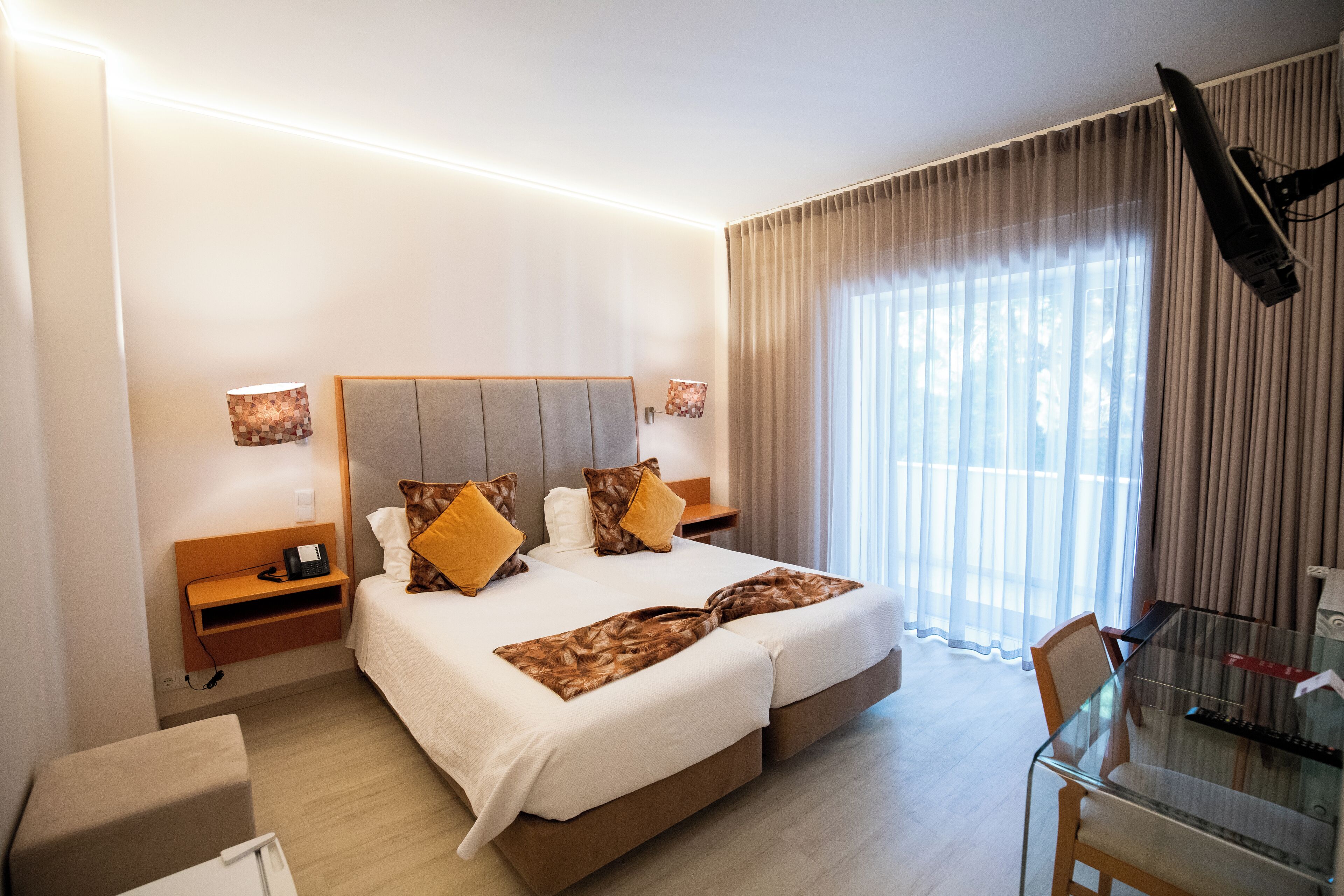 Minibar, desk, blackout curtains, soundproofing