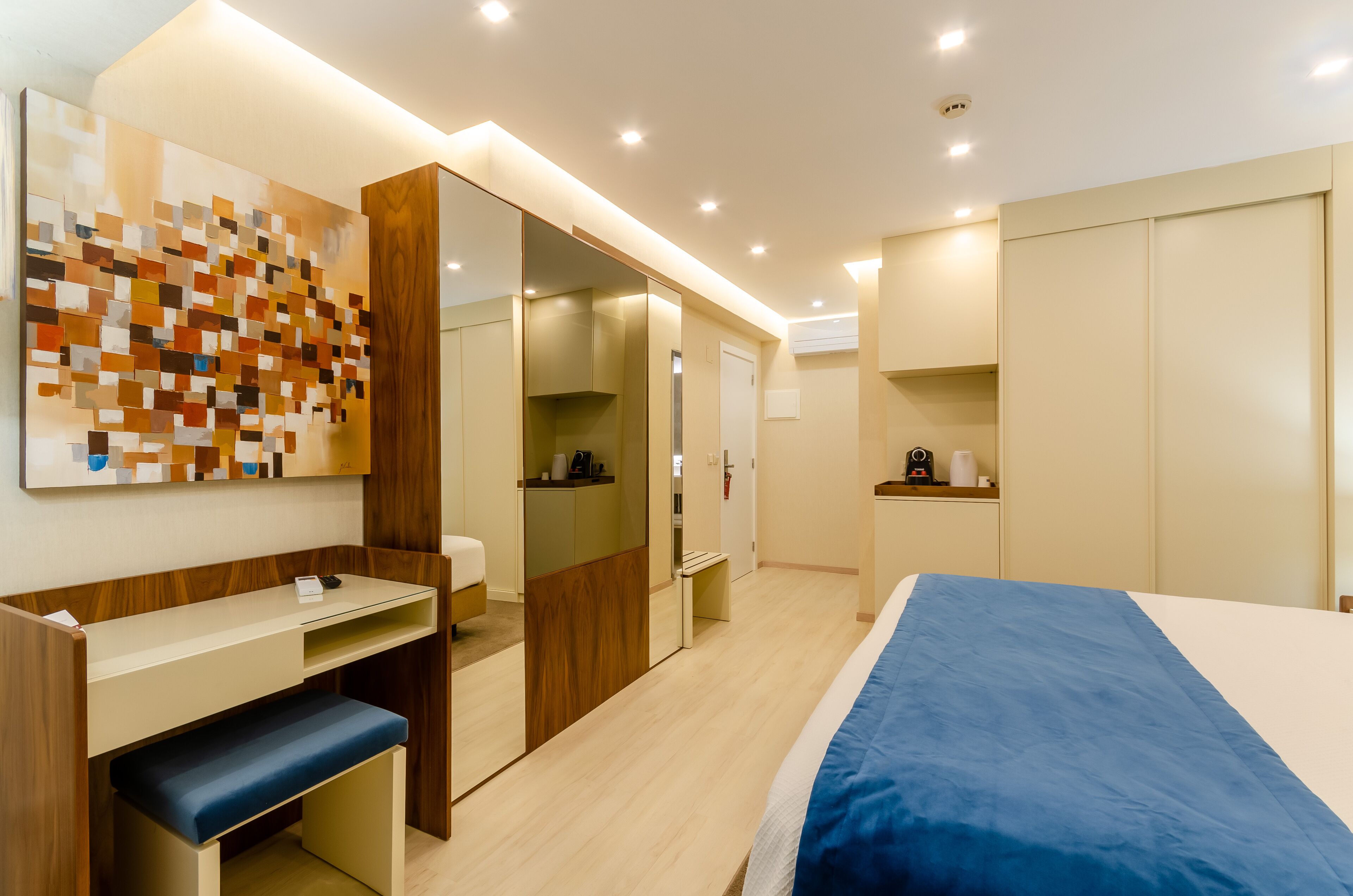 Minibar, desk, blackout curtains, soundproofing