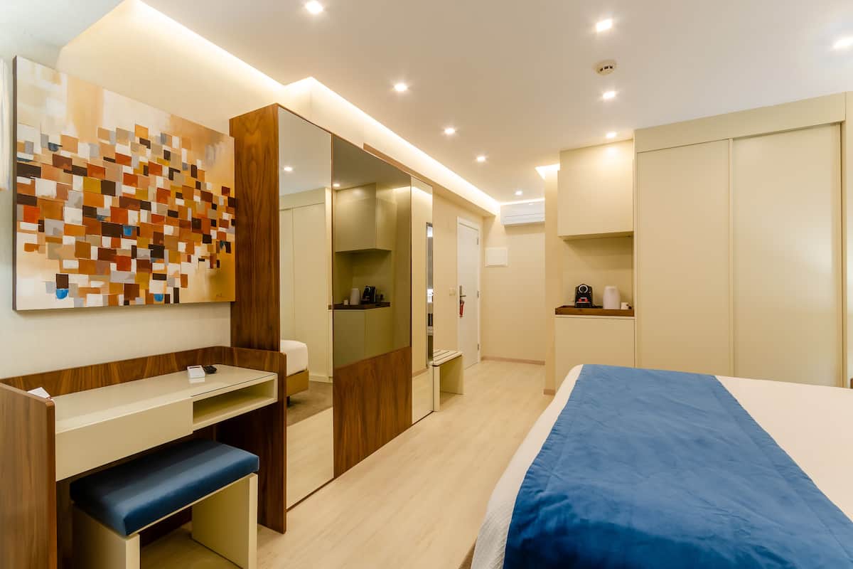 Minibar, desk, blackout curtains, soundproofing