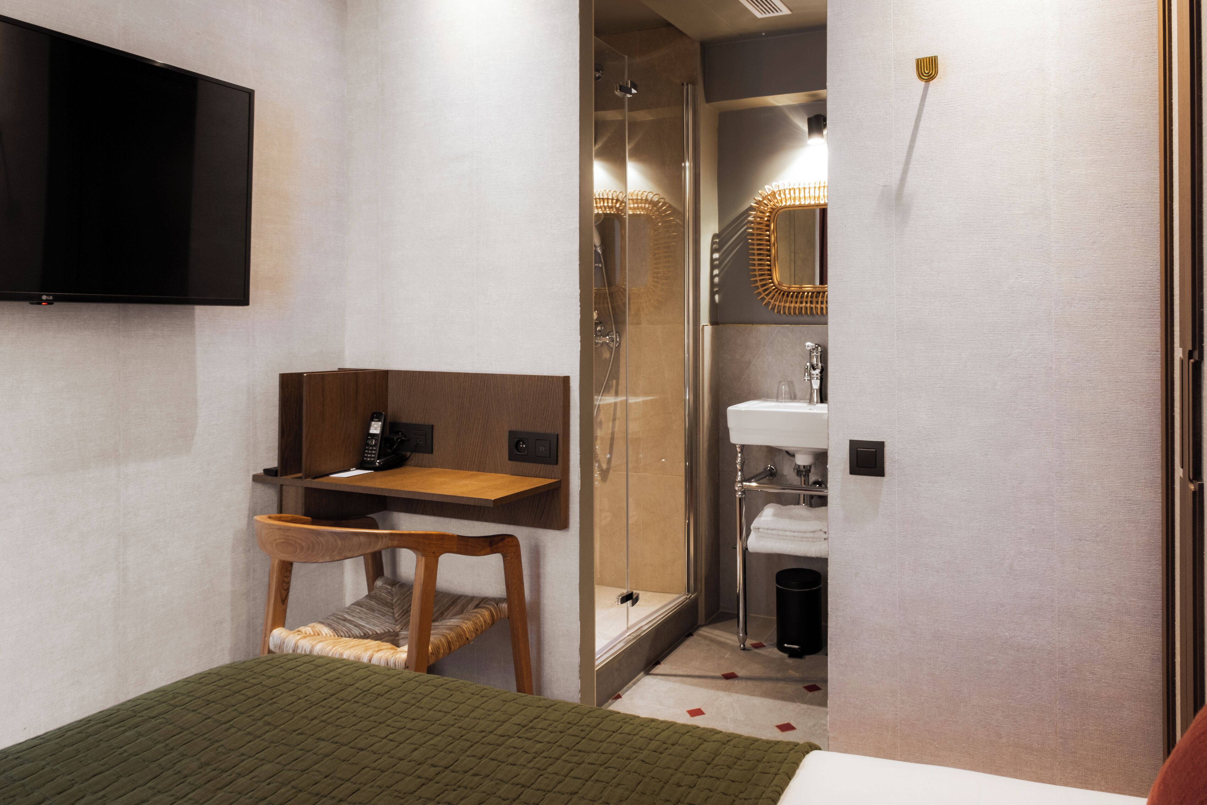 room, 1 large single bed, courtyard area | bathroom | shower, rainfall showerhead, free toiletries, hair dryer