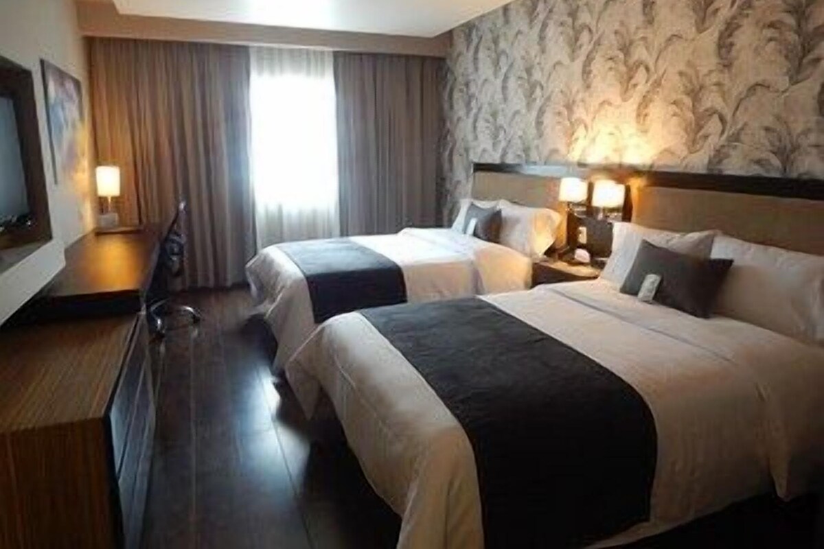 In-room safe, desk, laptop workspace, blackout drapes