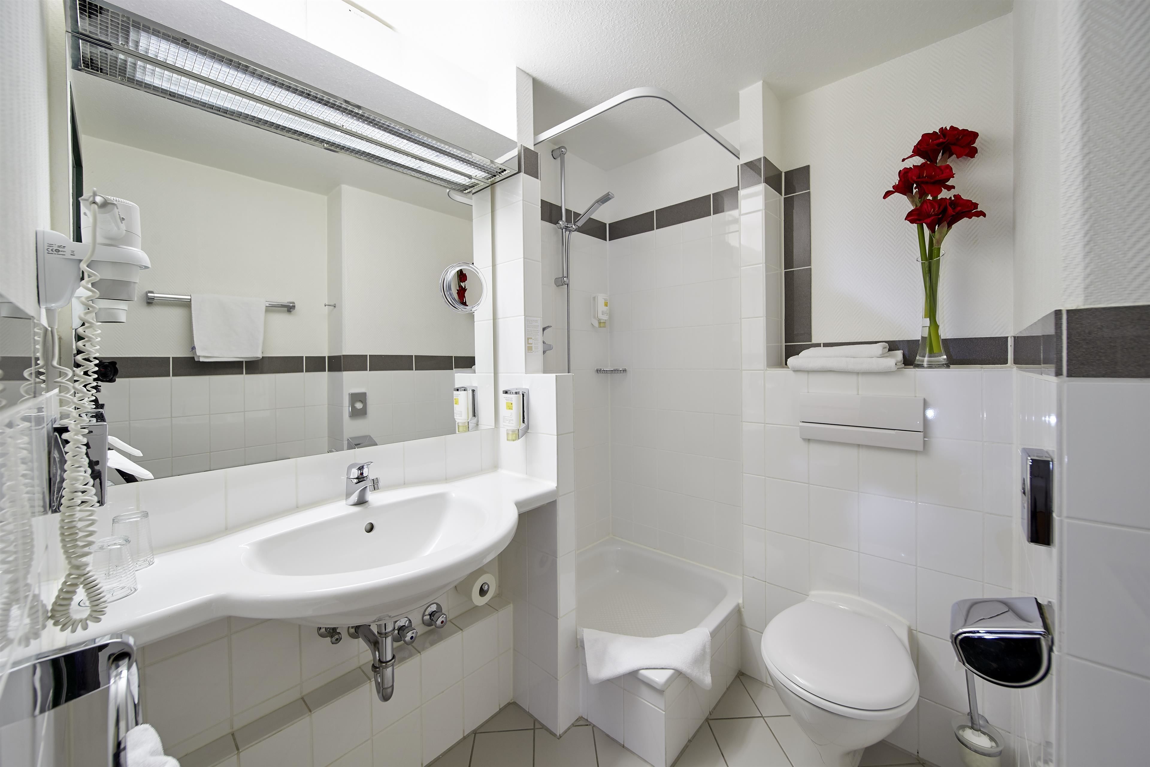 free toiletries, hair dryer, towels, soap