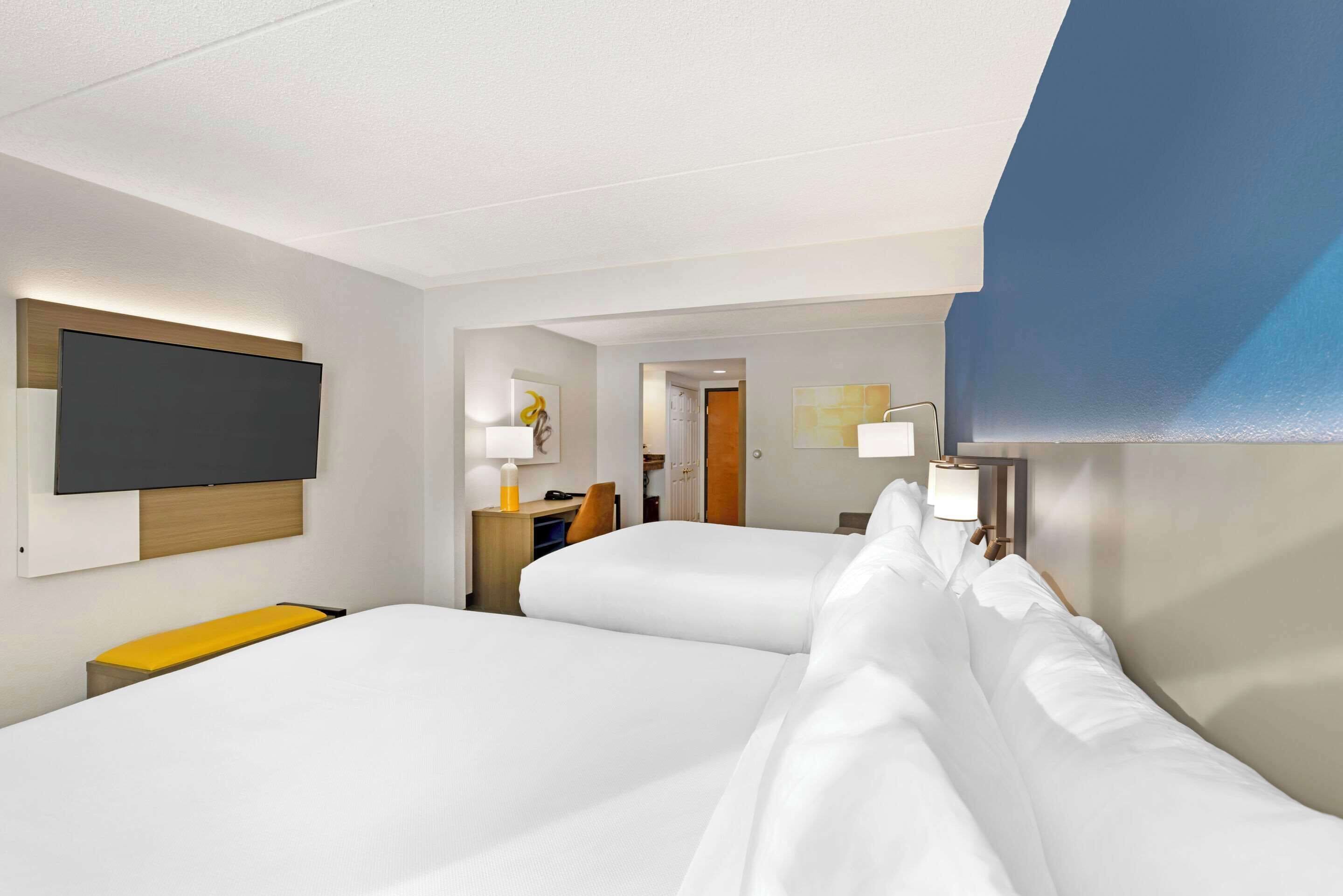 suite, 2 queen beds, non smoking | premium bedding, in-room safe, desk, laptop workspace