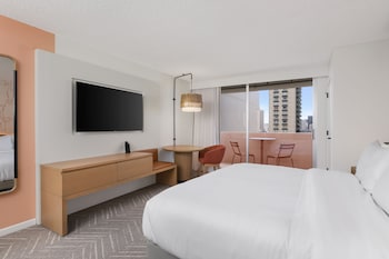 Room, 1 King Bed with Sofa bed (Neighborhood View) | Hypo-allergenic bedding, in-room safe, individually decorated at The Ambassador Hotel of Waikiki, Tapestry Collection by Hilton
