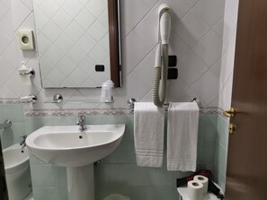 Single Room | Bathroom | Shower, hair dryer, towels