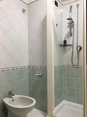 Triple Room | Bathroom | Shower, hair dryer, towels
