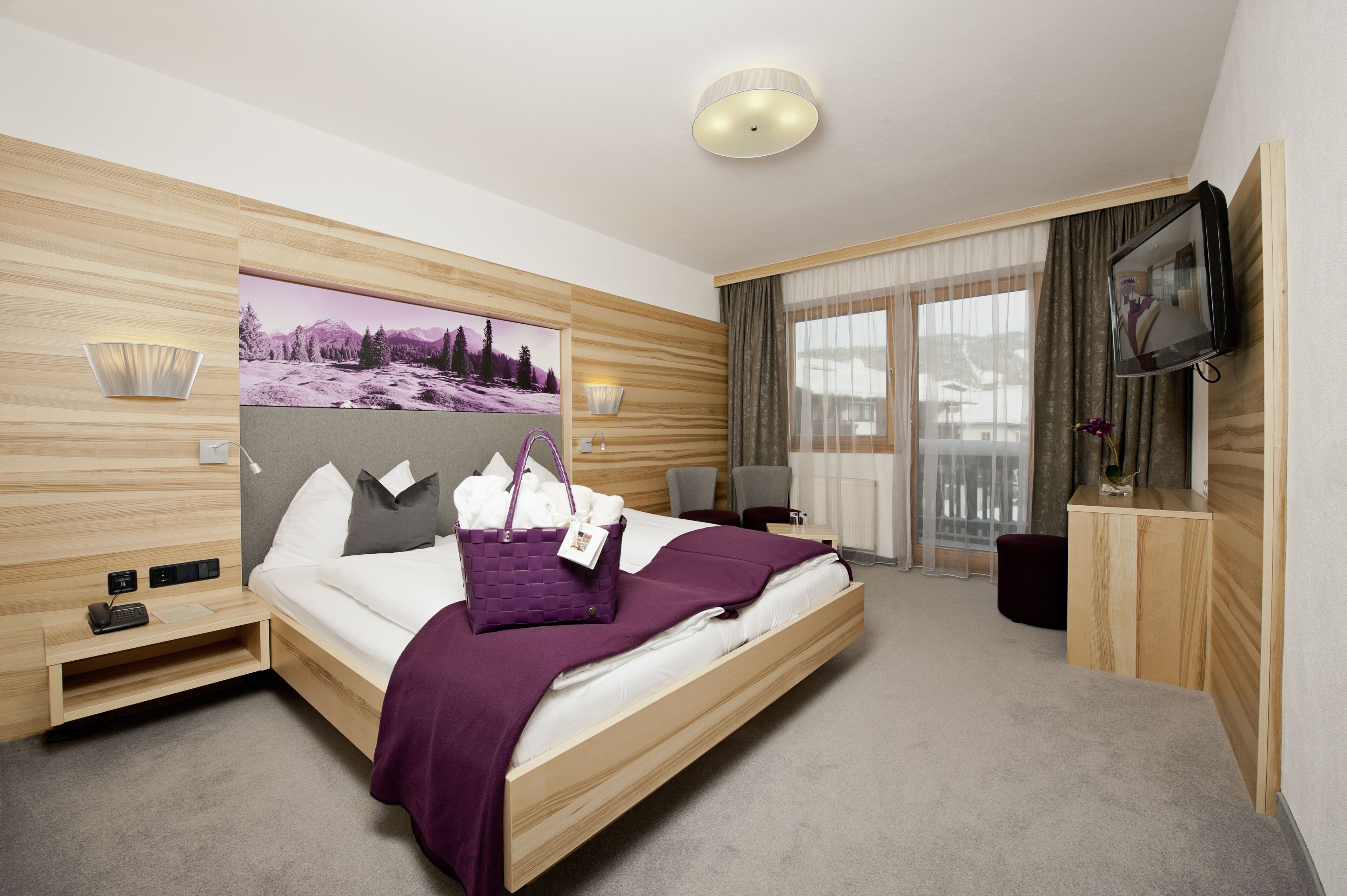 Estudio Confort, balcón, vista a la montaña (Nordic) | Ropa de cama de alta calidad y caja de seguridad en la habitación 