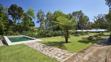 2 outdoor pools, pool umbrellas, pool loungers