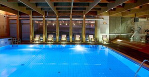 Indoor pool, open 7:00 AM to 11:00 PM, sun loungers