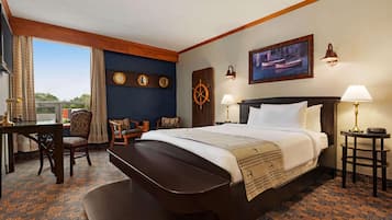 Pillow-top beds, desk, laptop workspace, blackout curtains
