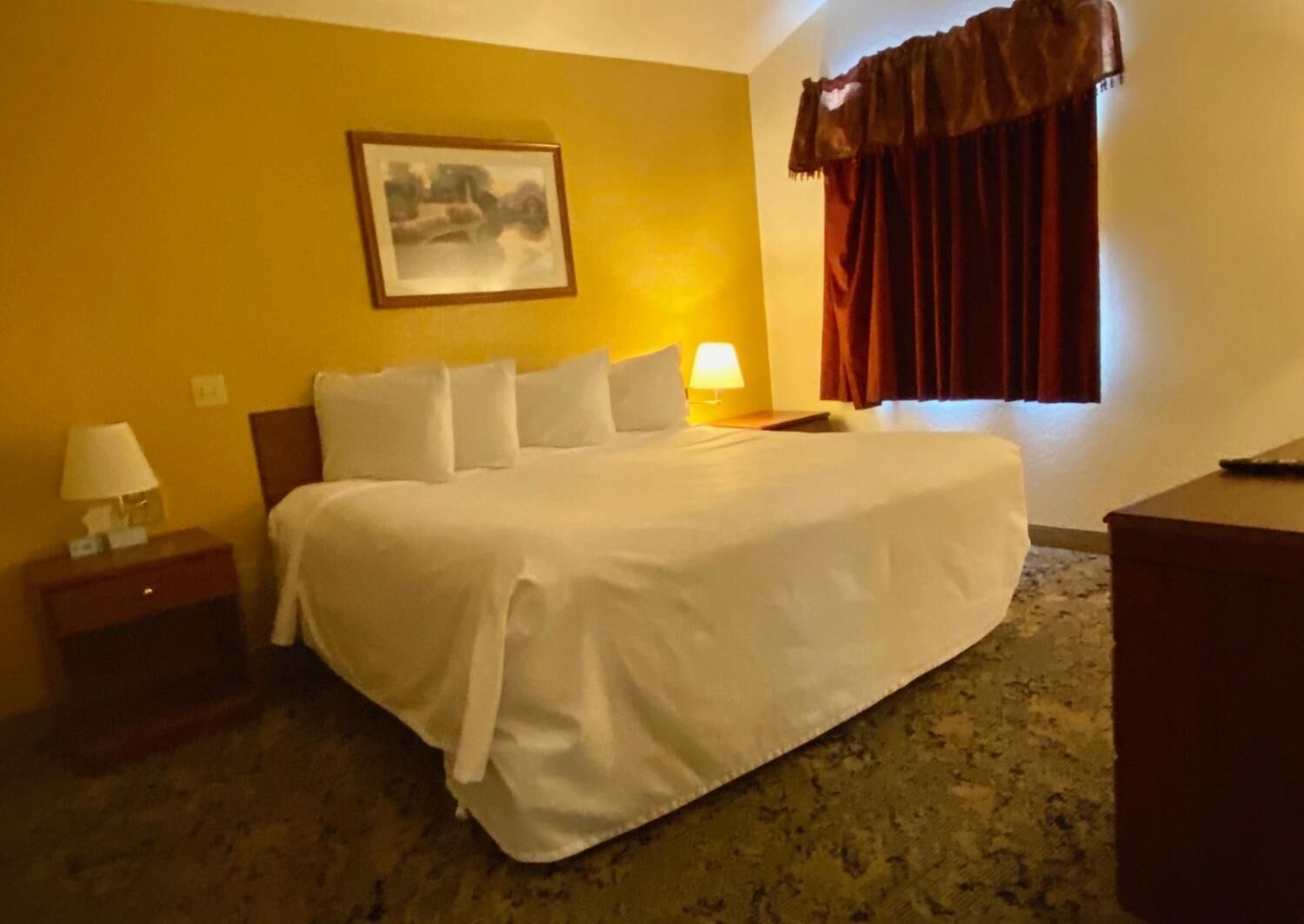 desk, blackout curtains, iron/ironing board, free wifi