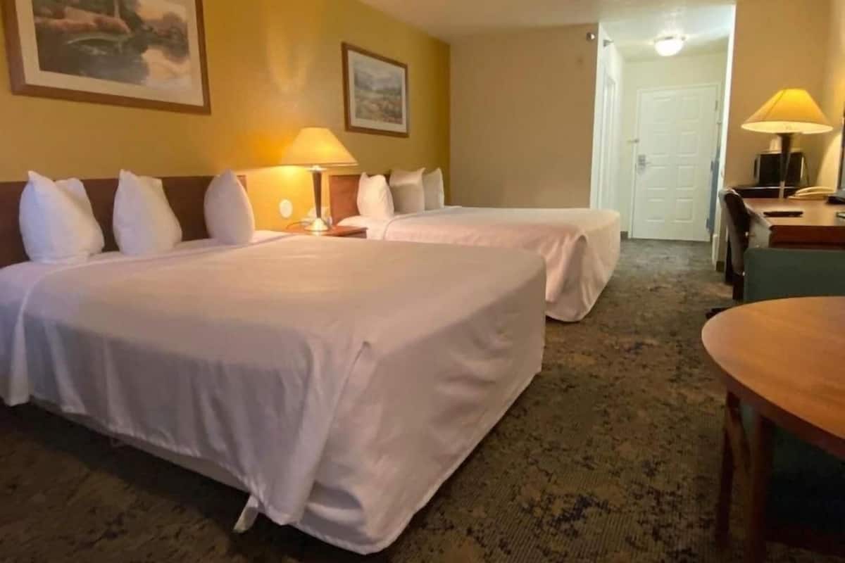 Desk, blackout drapes, iron/ironing board, WiFi (free)