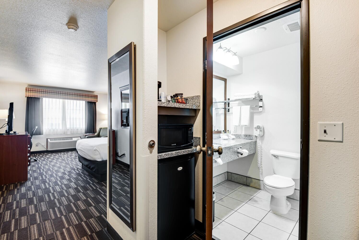 free toiletries, hair dryer, towels, soap