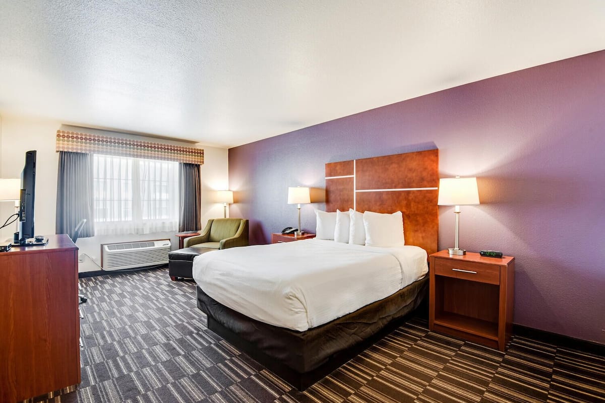 1 bedroom, desk, laptop workspace, iron/ironing board