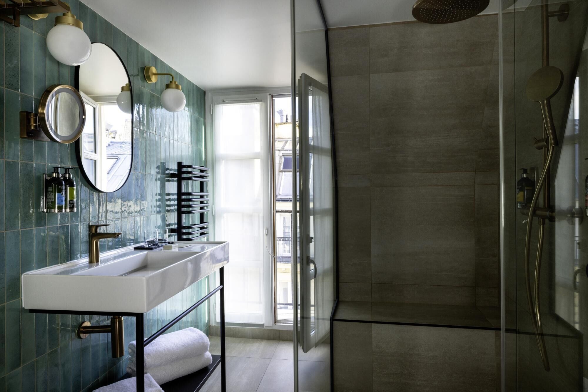 prestige room | bathroom | shower, free toiletries, hair dryer, slippers