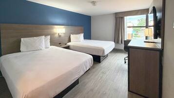 Blackout drapes, WiFi (free), bed sheets