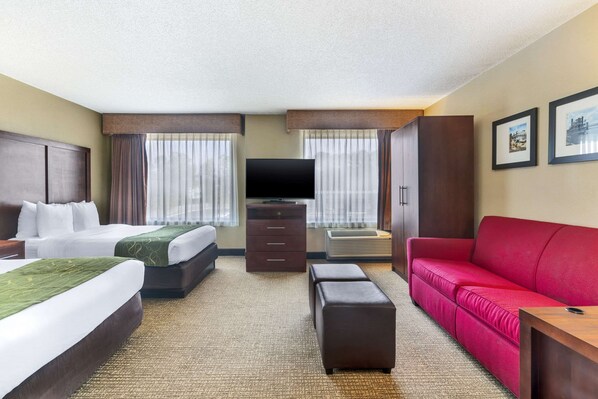 Suite, 2 Double Beds, Non Smoking | Premium bedding, down comforters, pillowtop beds, in-room safe