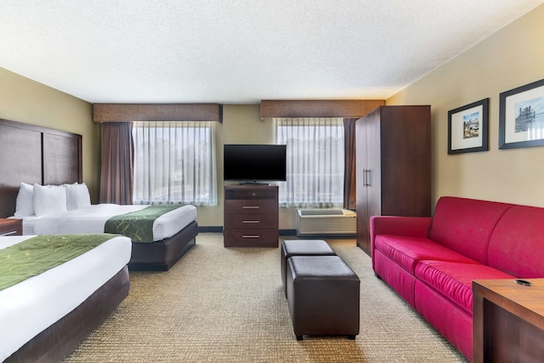 Suite, 2 Double Beds, Non Smoking | Premium bedding, down comforters, pillowtop beds, in-room safe