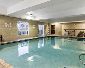 Indoor pool, open 6:00 AM to 11:00 PM, sun loungers