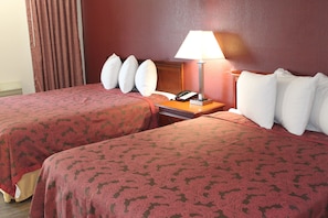 Desk, laptop workspace, blackout drapes, free WiFi