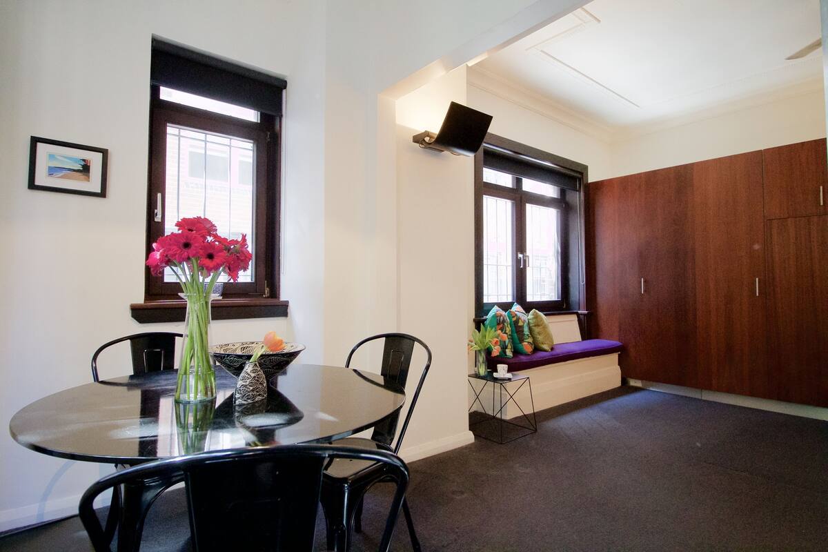 Classic Double Studio Apartment | Living area | 35-inch flat-screen TV with digital channels, TV, DVD player