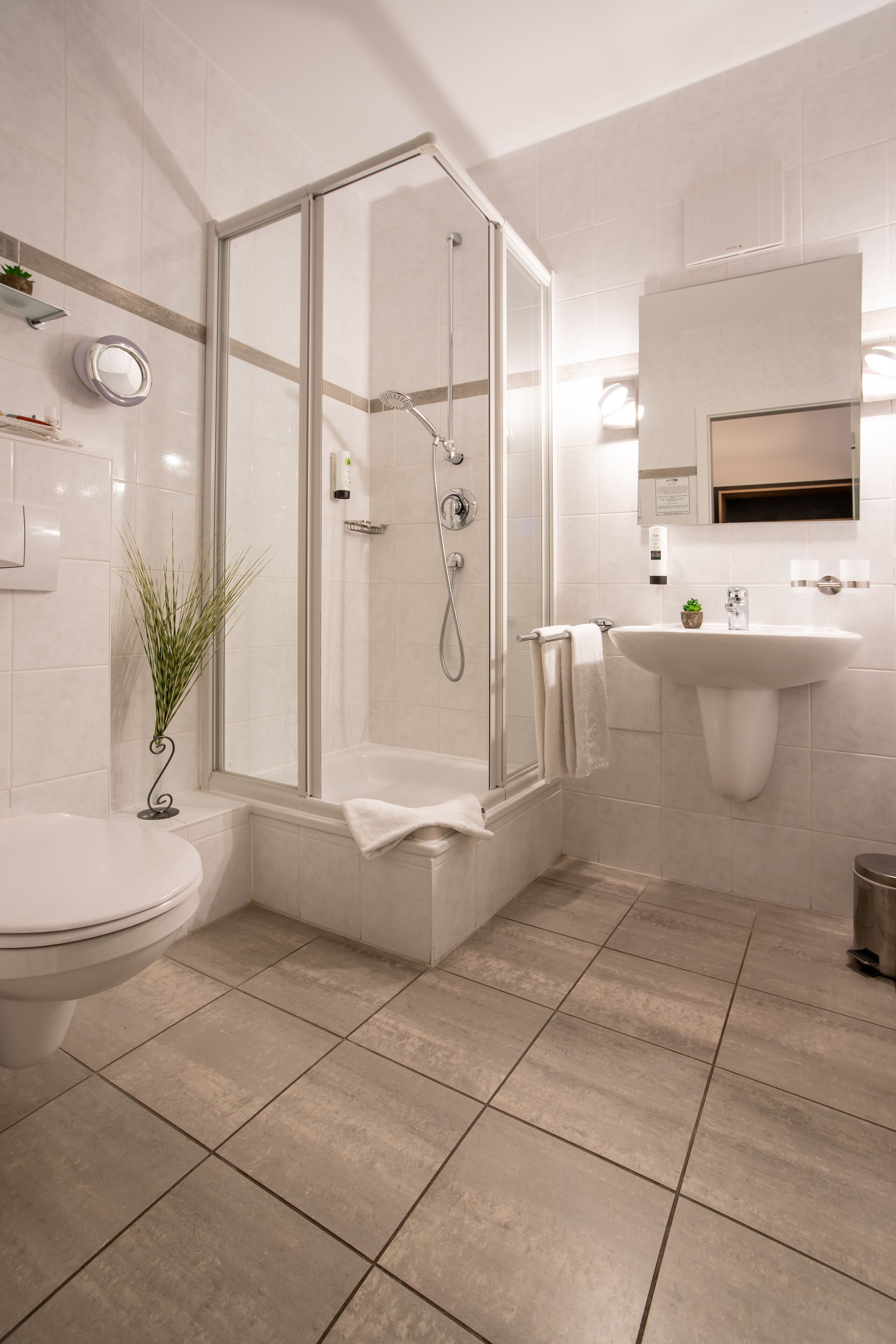 shower, free toiletries, hair dryer, bathrobes