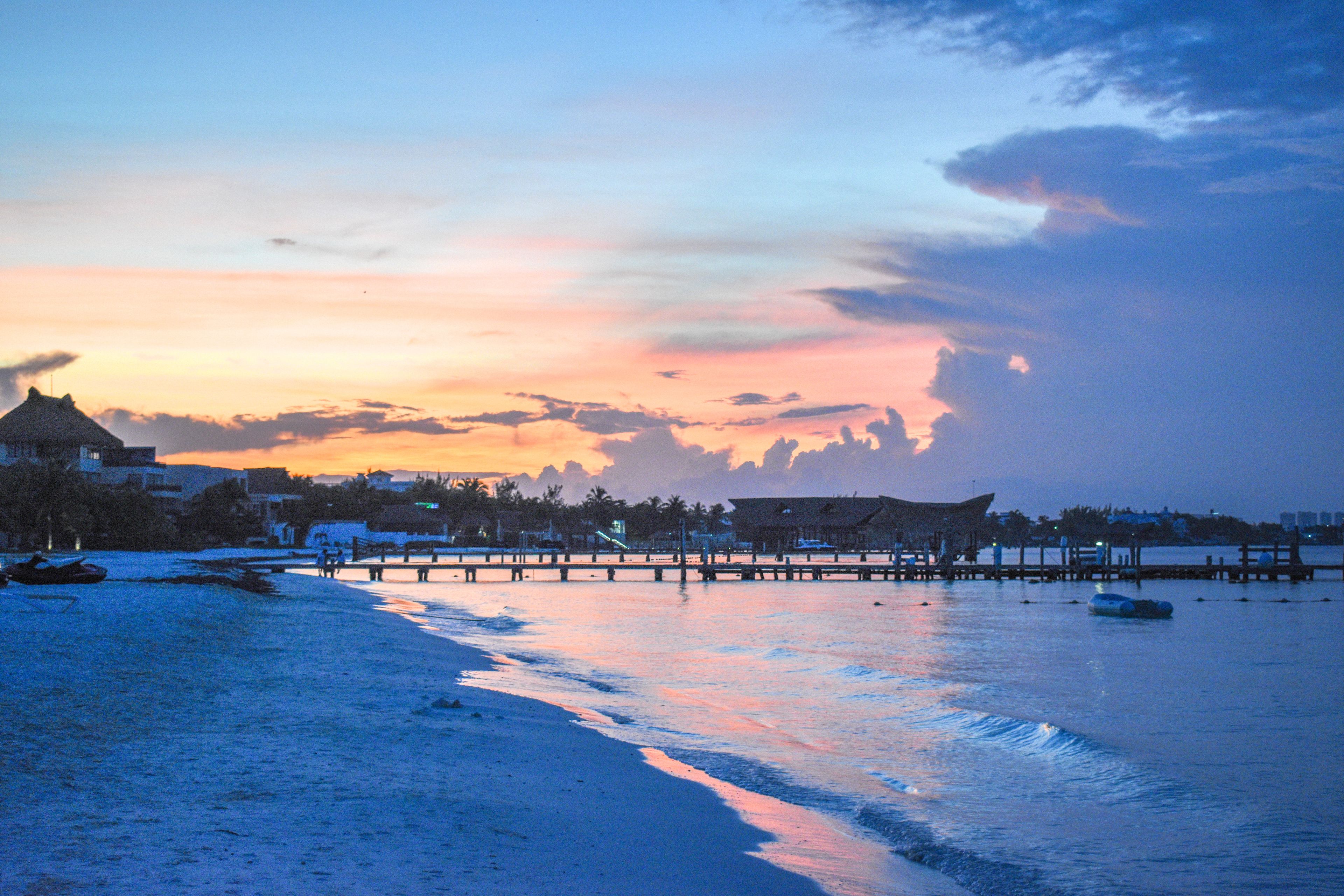 Private beach, white sand, sun loungers, beach umbrellas