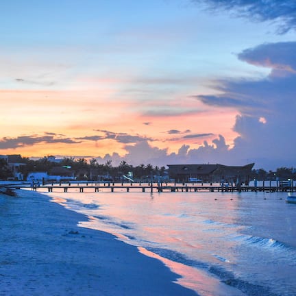 Private beach, white sand, sun loungers, beach umbrellas