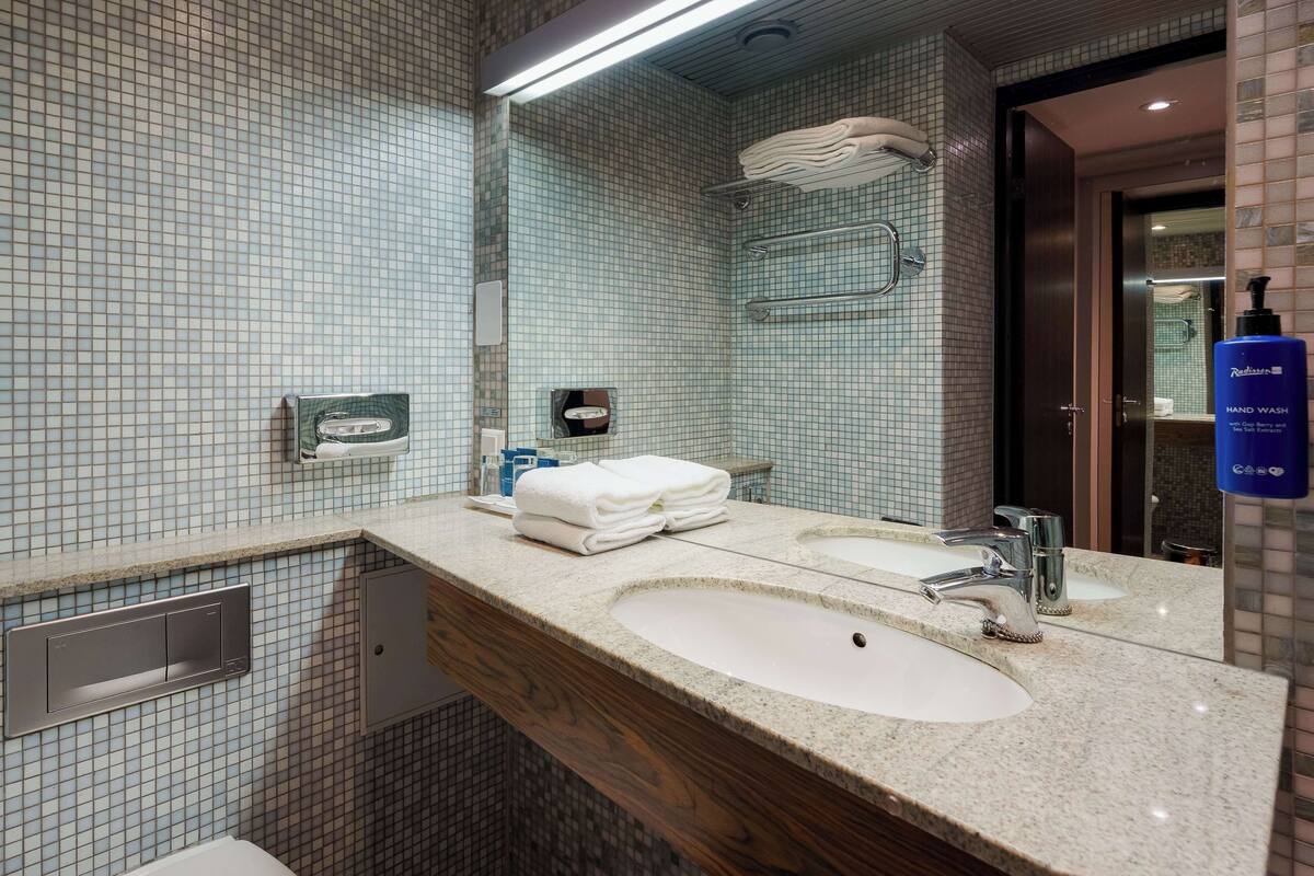 standard room | bathroom | combined shower/bathtub, free toiletries, hair dryer, towels