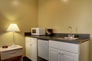 Room, 2 Queen Beds, Non Smoking | Private kitchenette | Fridge, microwave, coffee/tea maker