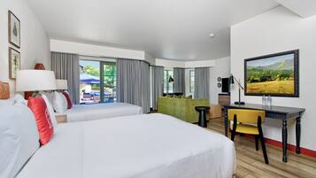 Suíte estúdio grand, 2 camas Queen | Roupas de cama premium, frigobar, cofres nos quartos, escrivaninha