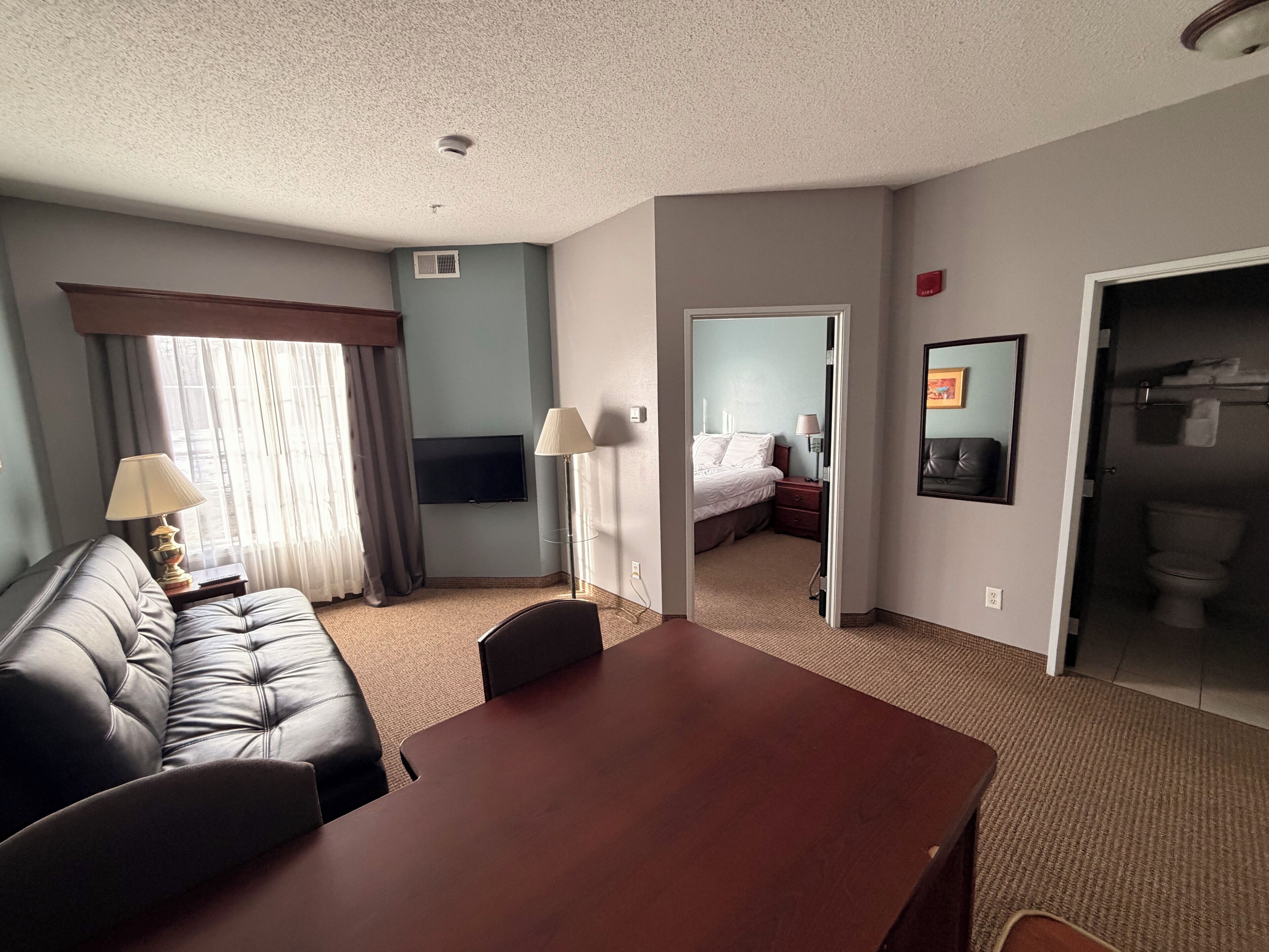 Suite básica, 1 habitación, para no fumadores | Caja de seguridad en la habitación y espacio para trabajar con laptop 